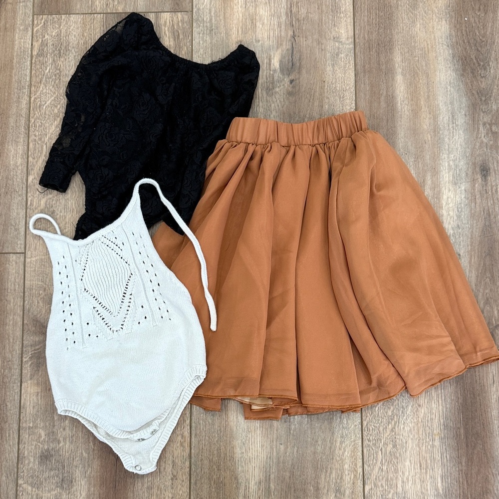 Skirt and two cute bodysuits